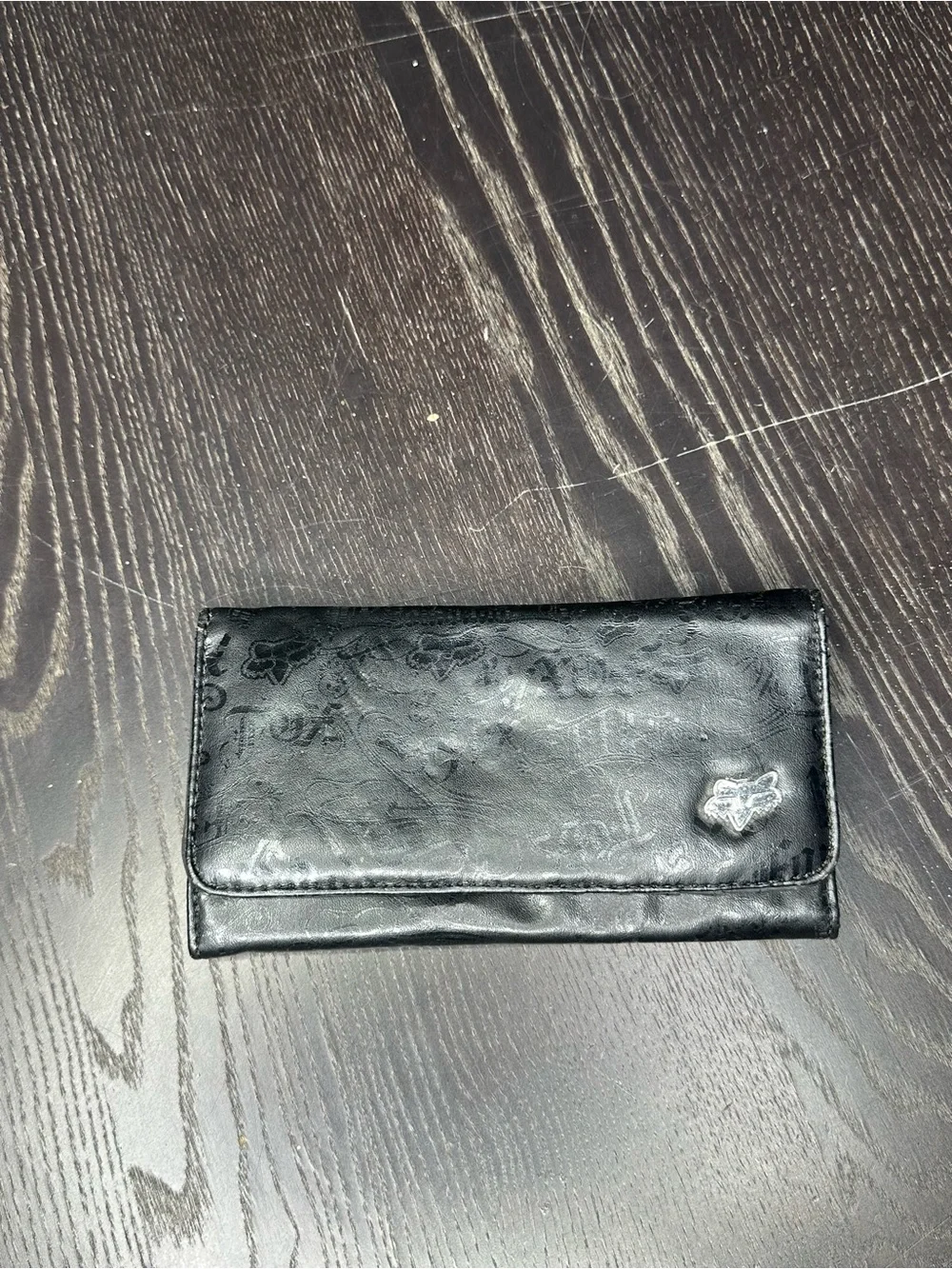 Fox brand - Black Women's Trifold Wallet w Silver Logo